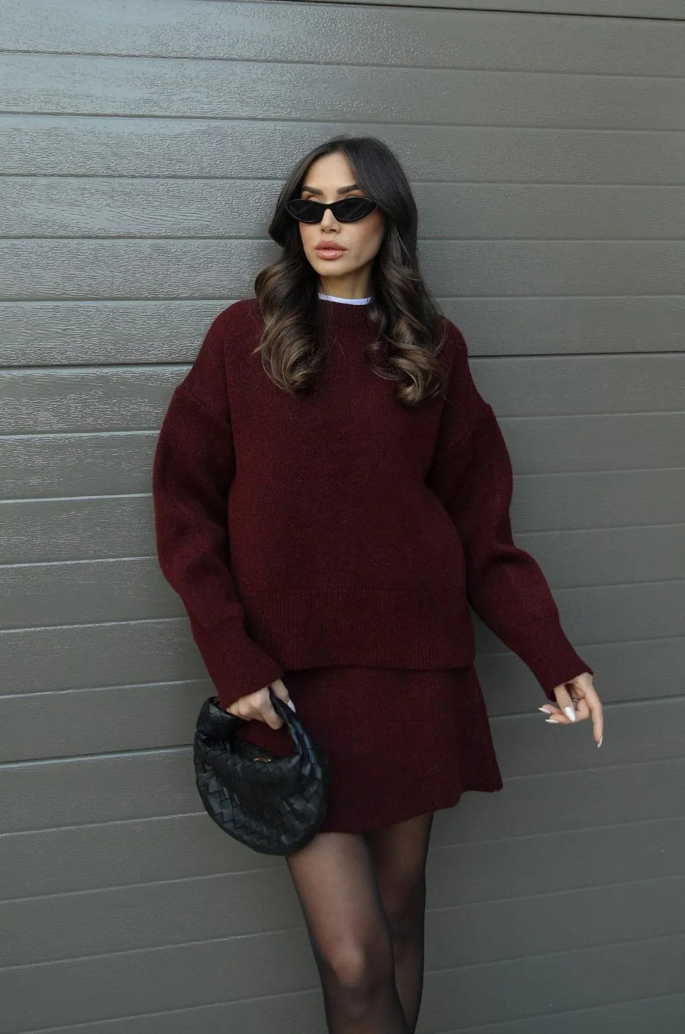 Carol - Knitted Skirt Suit (Top + Skirt)