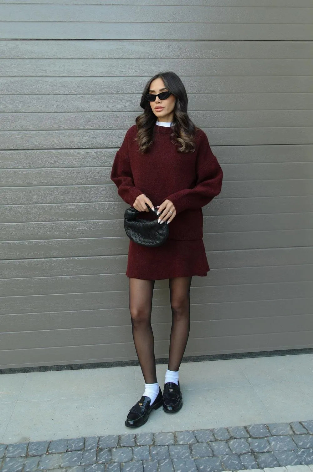 Carol - Knitted Skirt Suit (Top + Skirt)