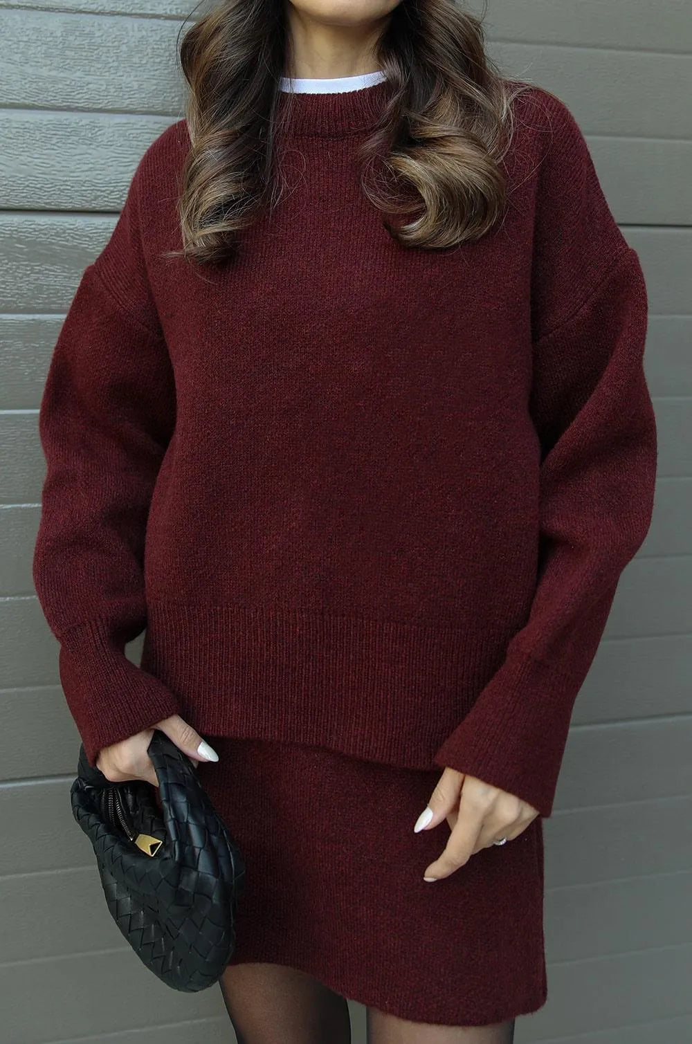 Carol - Knitted Skirt Suit (Top + Skirt)