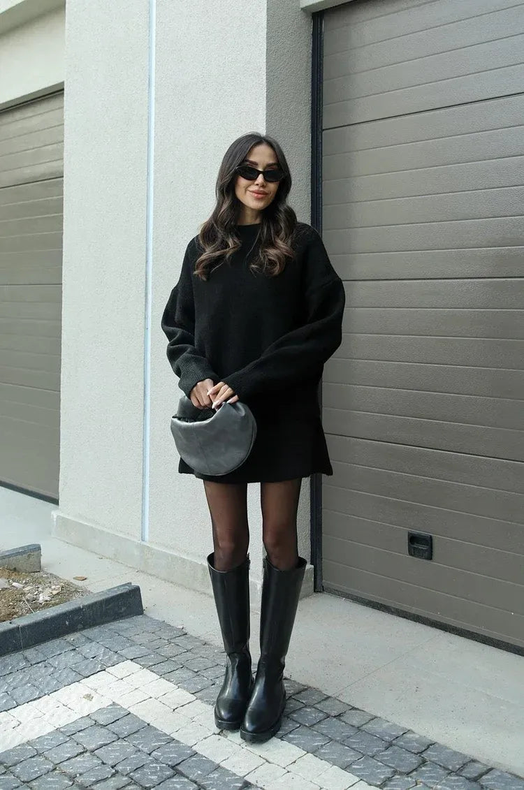 Carol - Knitted Skirt Suit (Top + Skirt)