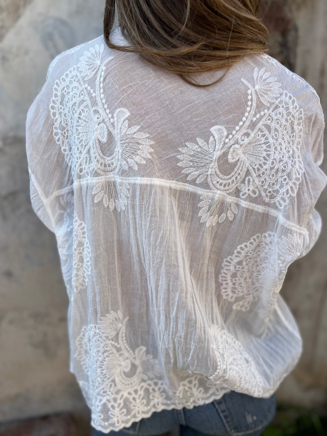 Audette™ - Elegant Embroidered Lace Blouse