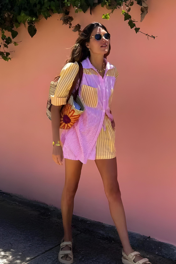 Cadence - Summer Button Down Shirt and Short Set