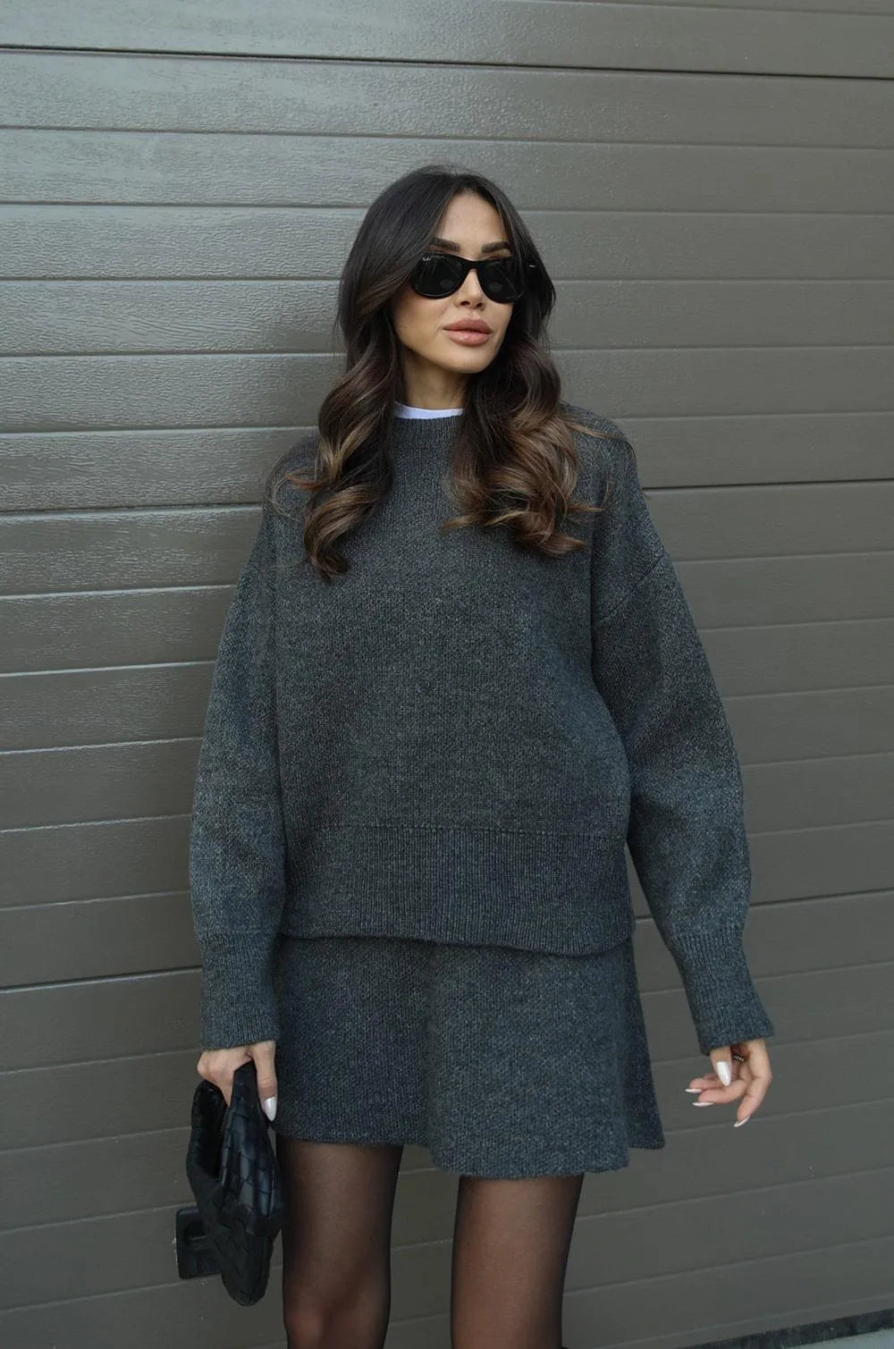 Carol - Knitted Skirt Suit (Top + Skirt)