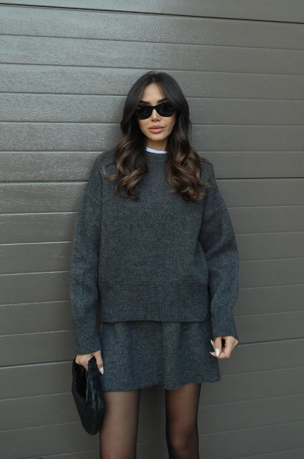 Carol - Knitted Skirt Suit (Top + Skirt)