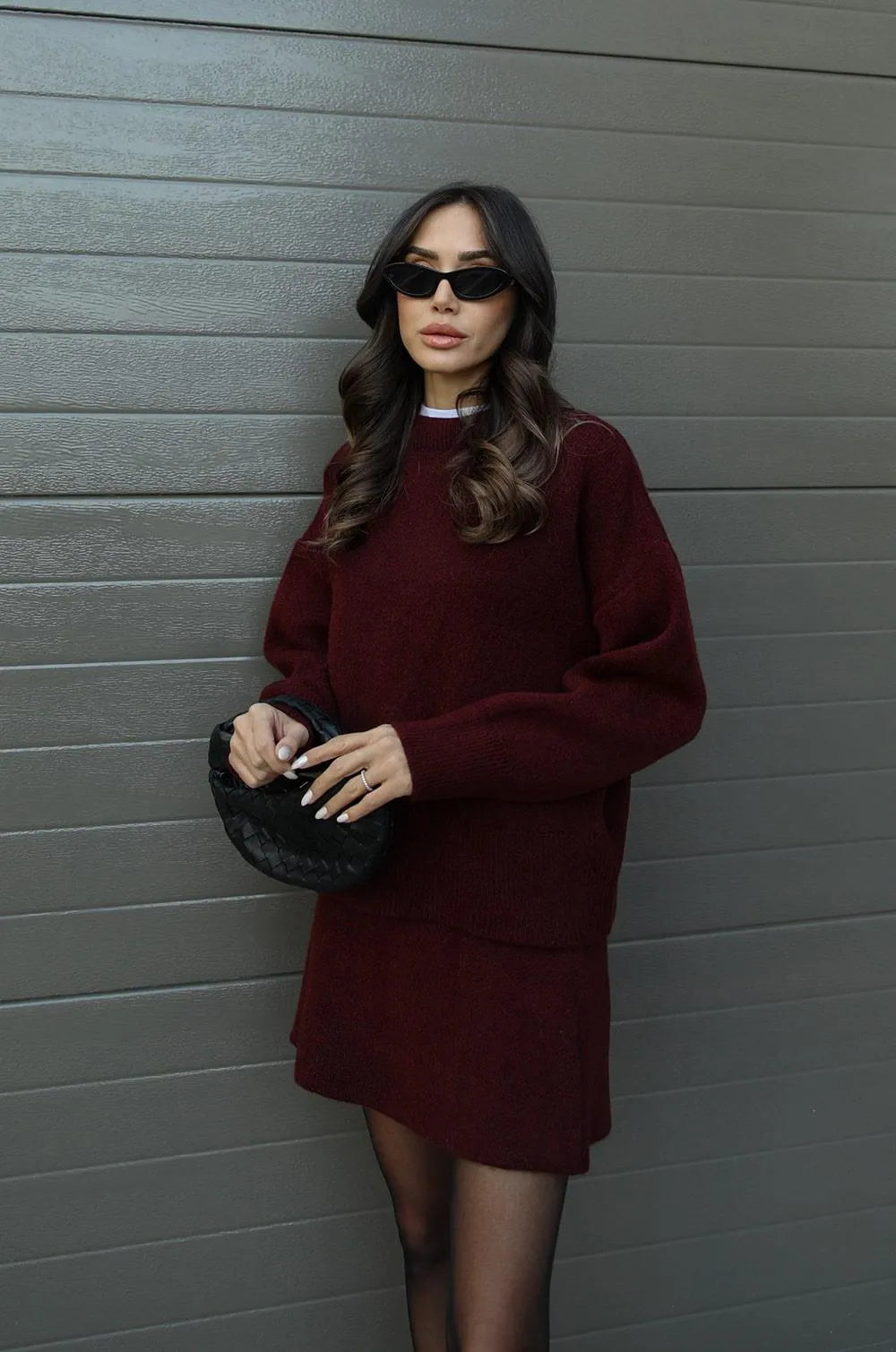 Carol - Knitted Skirt Suit (Top + Skirt)