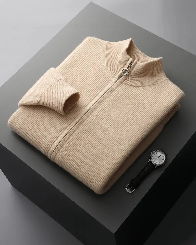 Charles Zip-Up Cashmere Sweater