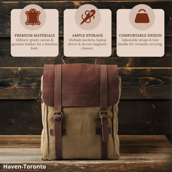 Harlan | Fashion Canvas Leather School Bag