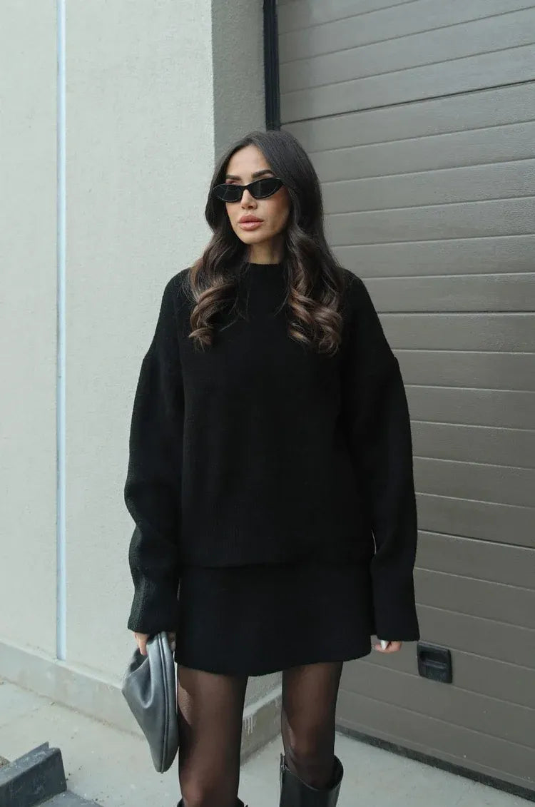 Carol - Knitted Skirt Suit (Top + Skirt)