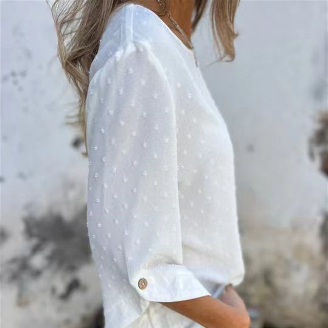 Marinette™ - Casual Jacquard Top with Round Neck for Women