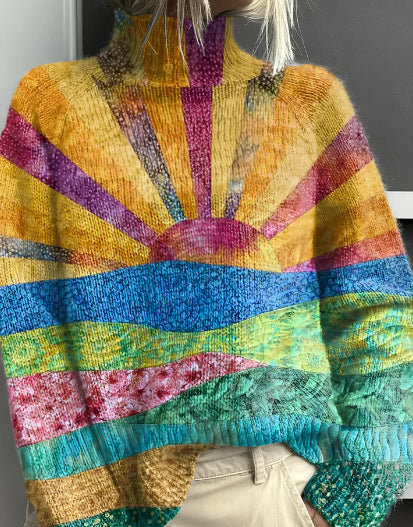 Noelle™ - Rainbow Turtleneck